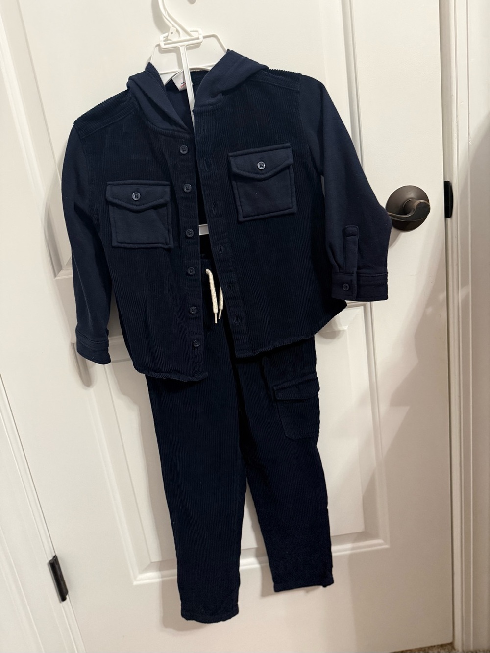 Old Navy Navy Corduroy Hooded Jacket & Cargo Joggers Set